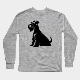 Schnauzer Dog Silhouette Long Sleeve T-Shirt